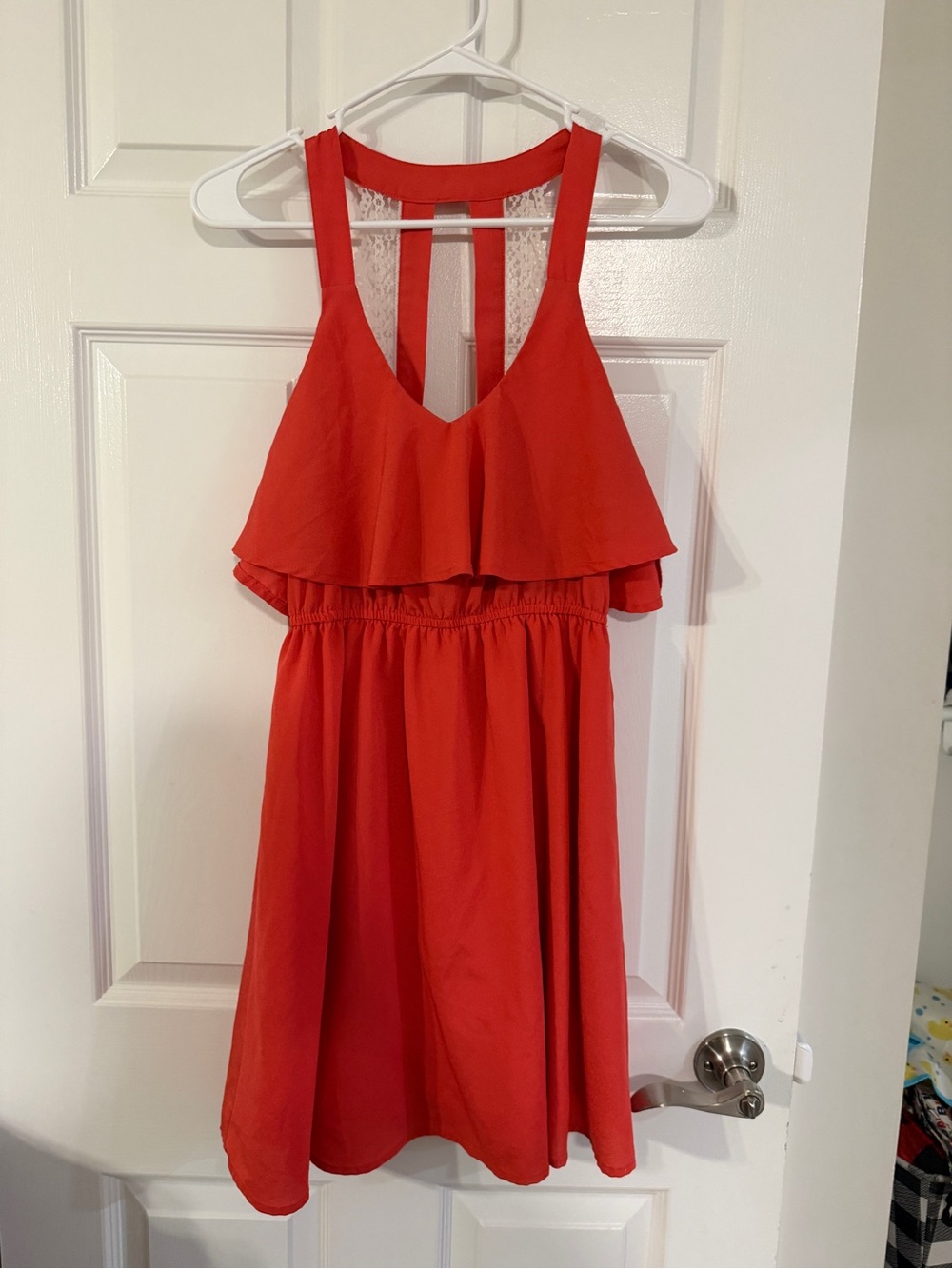 Wishes Wishes Wishes Red Ruffle Halter Dress